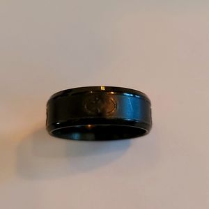 Stainless steel batman ring,  black 10.5